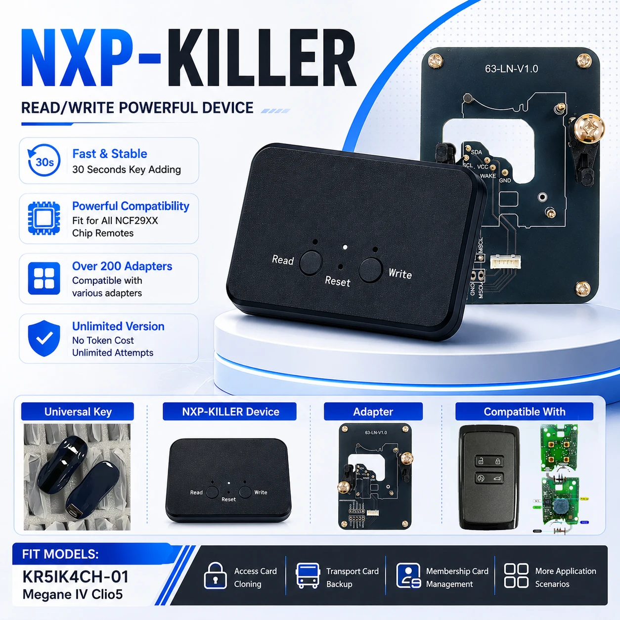 CN010090 Original 4 Buttons Remote Fob KR5IK4CH-01 433MHz 4A Chip NXP Killer For Clio5 Megane Kadjar Captur Koleos 2016+