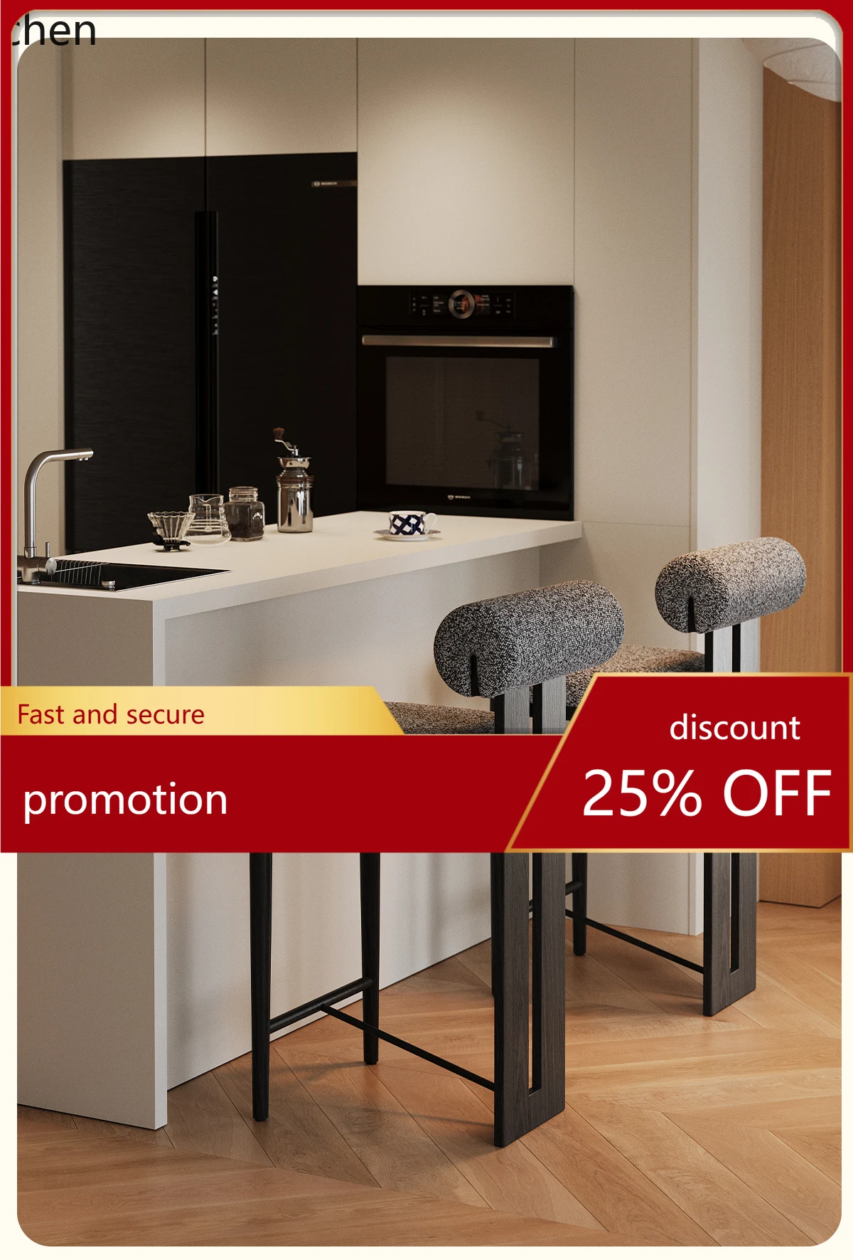 

ZML medieval bar chair solid wood island bar chair backrest high stool