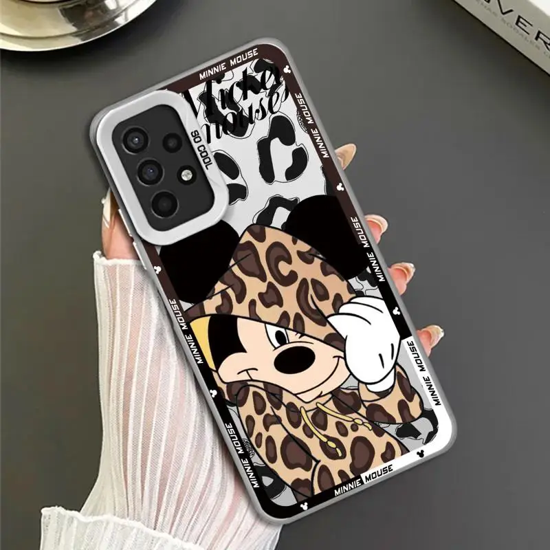 Disney Leopard Mickey Minnie Phone Case for Galaxy A12 A13 A14 A23 A32 4G 5G A22 5G A24 4G A33 5G A34 5G A35 5G Matte