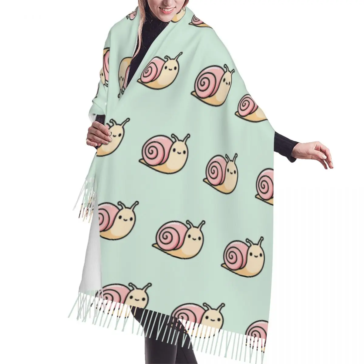 

Шарф в виде улитки, шарфы с кисточками для женщин, мягкие теплые шали и накидки, длинная осенне-зимняя шаль