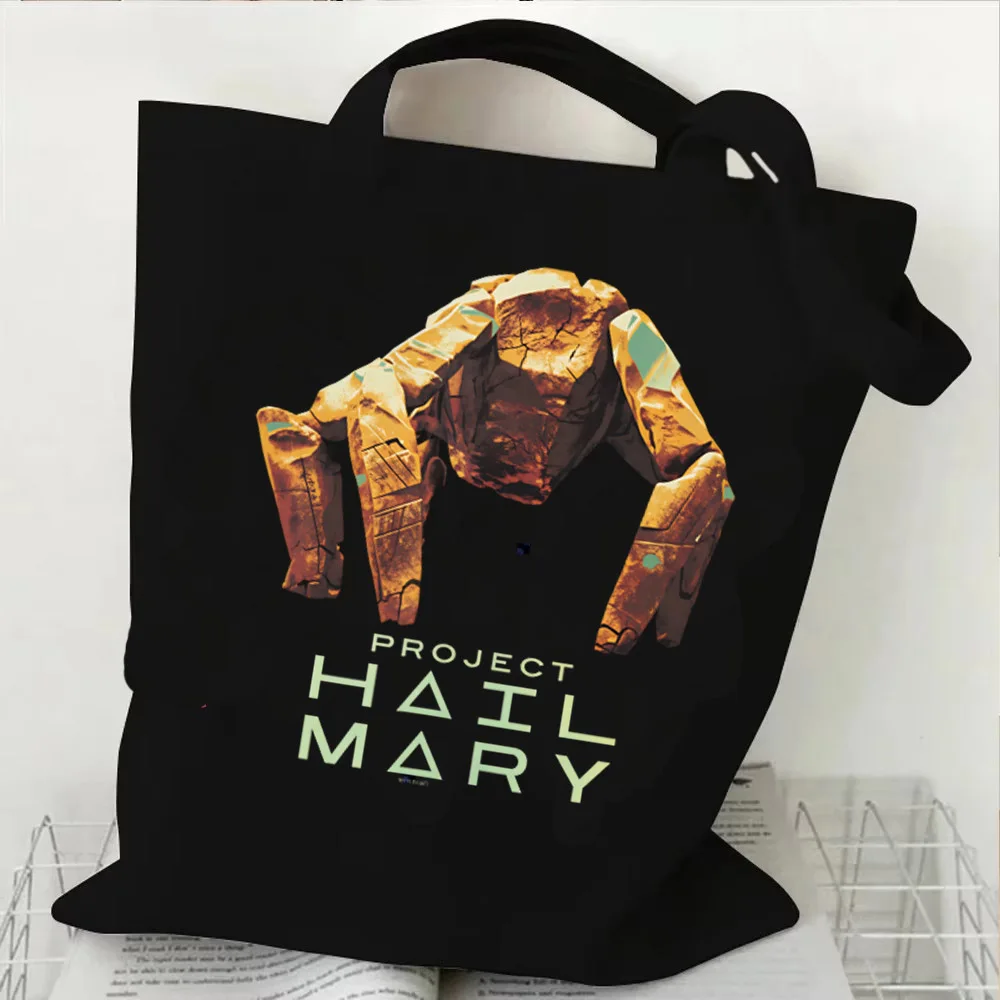 Project Hail Mary Tote Bag Grace Rocky Bolsas De Tela Shopper Grocery Shopping Einkaufstasche Woman