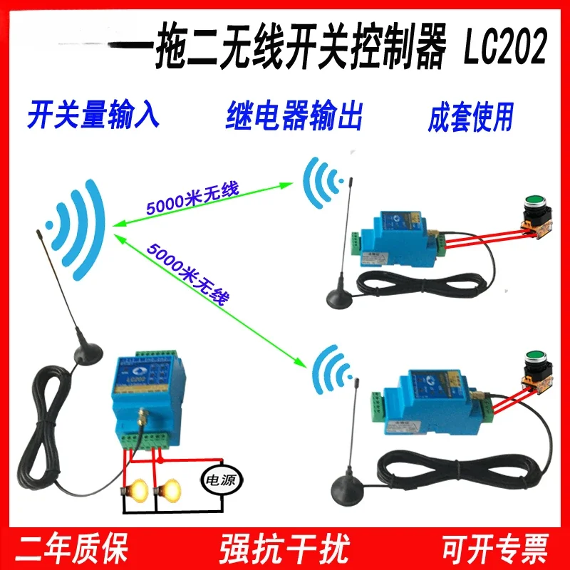 Wireless Water Level Controller One Drag Two Switch Transmission Module Relay Float Switch Remote IO Remote Control