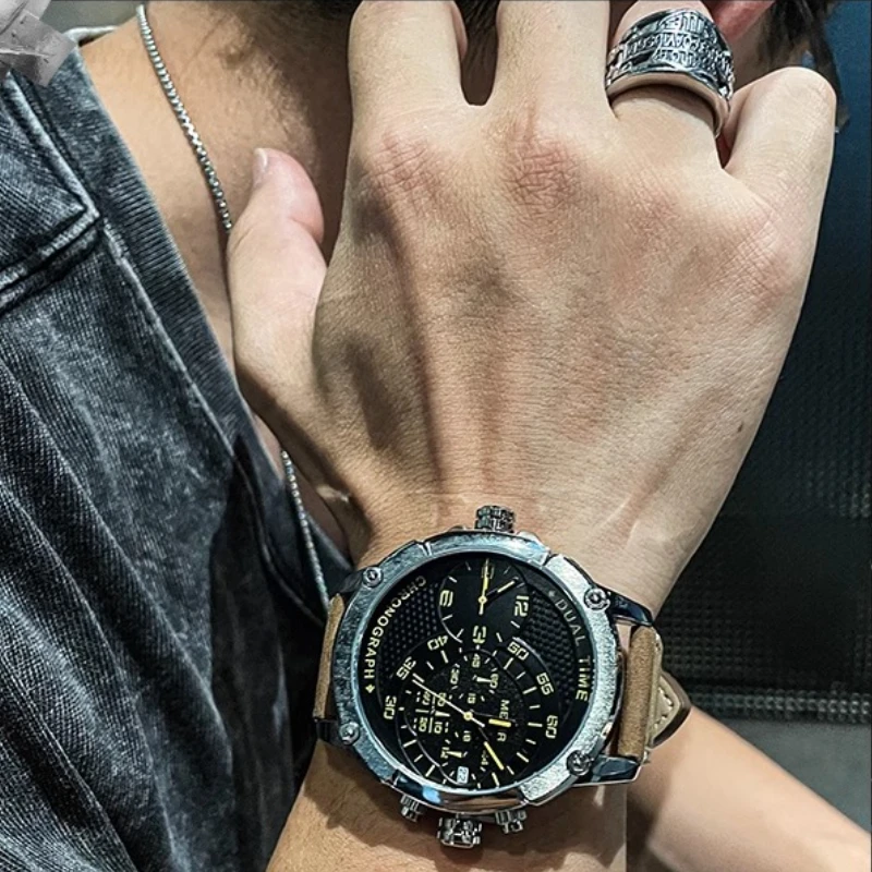 New high-end men's mechanical watch genuine luxury xenon student sports fashion waterproof quartz watch simple trend gift