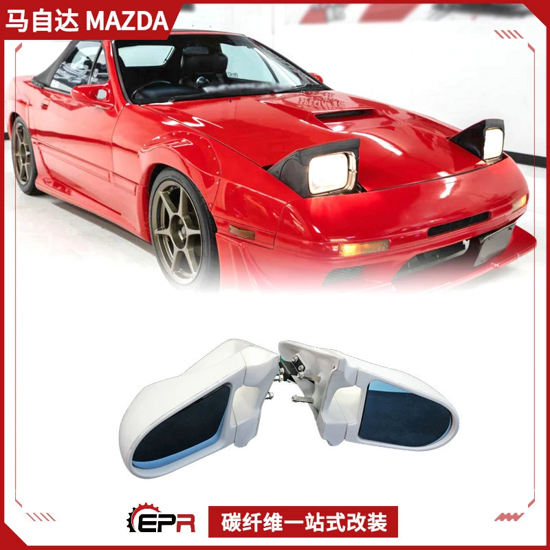 Wisdom Workshop Compatible with Mazda RX7 FC3S Carbon Fiber Modification Parts Ganador Electric Rearview Mirror Bullet Reversing