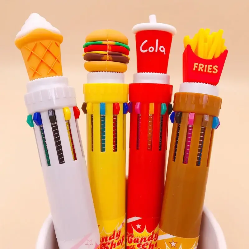 

Лот креативный милый гамбургер картофель фри10 цветов шариковая ручка Kawaii выдвижная ручка-роллер подарок школьные канцелярские принадлежности