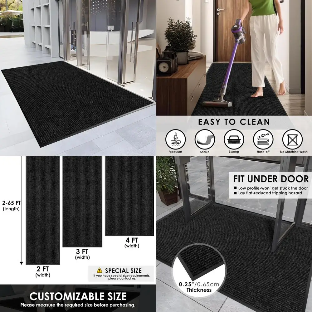 

Сверхмощный коврик для входной двери на открытом воздухе в помещении, коммерческий напольный коврик нестандартного размера, нескользящая погремушка для входной двери, 4x8 футов En