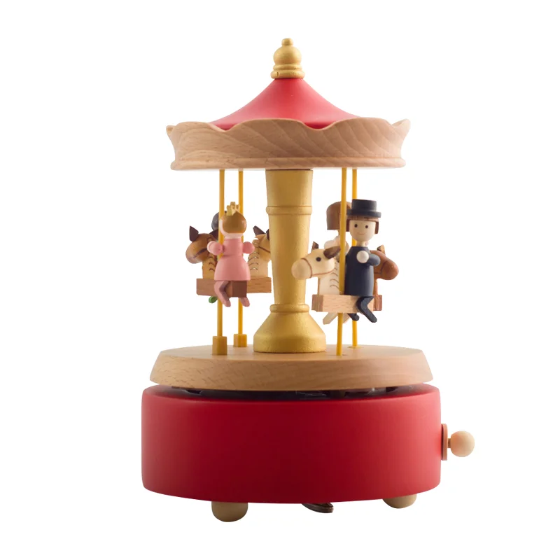 

Wholesale Products Music Box Rotating Carousel Horse Wooden Music Box For Home Decoration