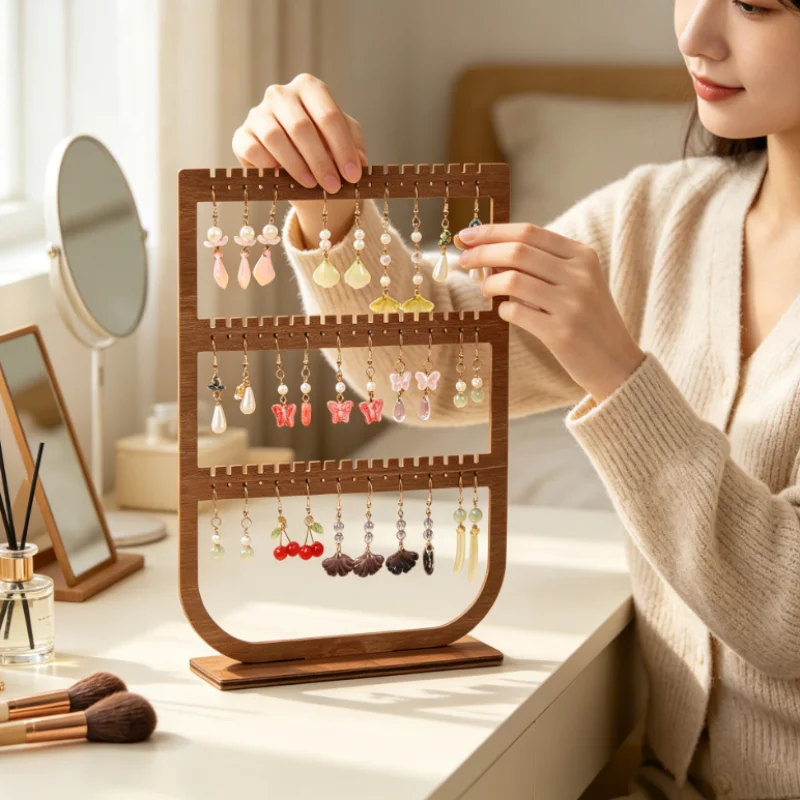 1pc Earring Display Stand Jewelry Storage Organizer Large Capacity Jewelry Storage Rack For Dresser Vanity Table Shop Selling