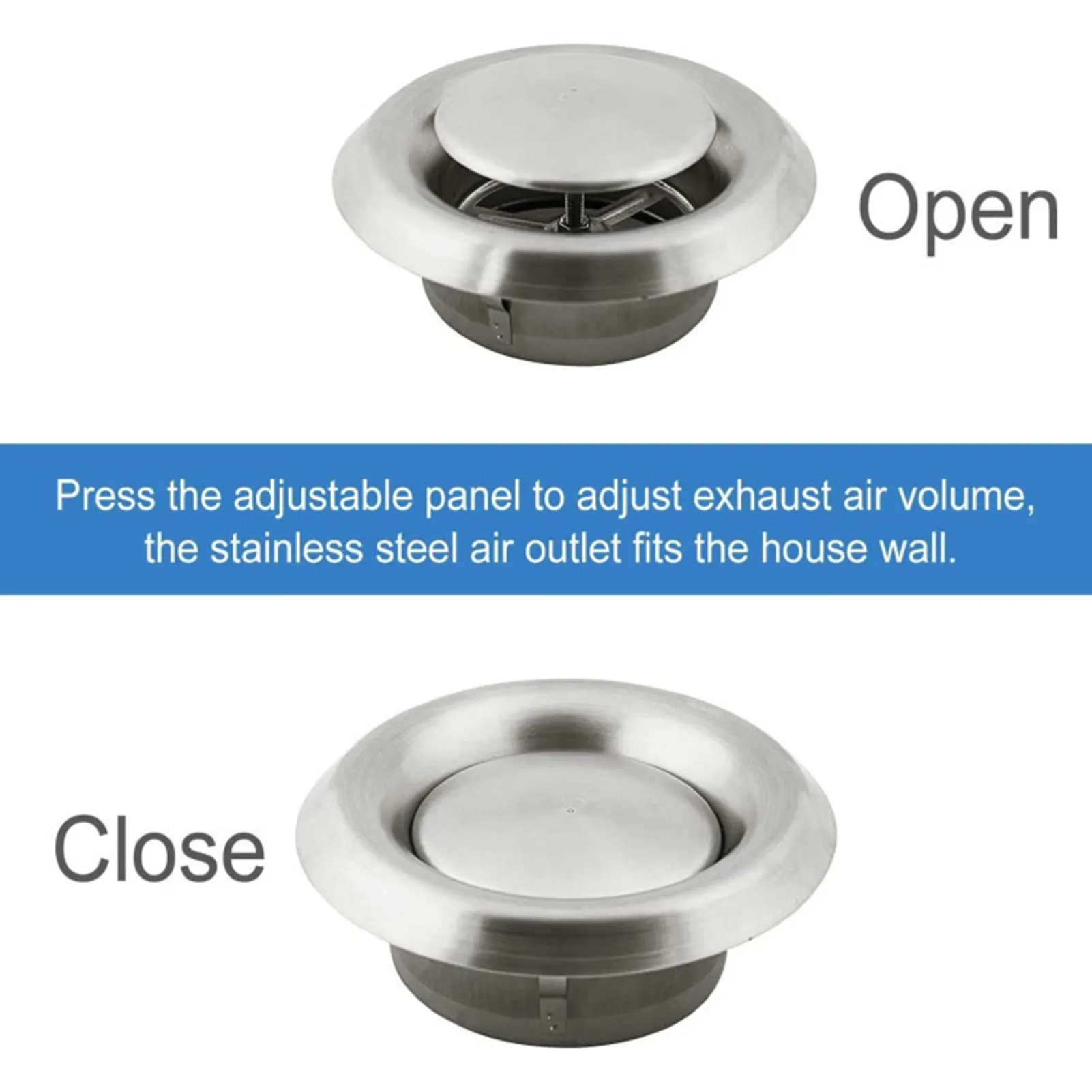 Wall Round Air Vent Outlet Stainless Steel Metal Cover Exhaust Grille For Airs Conditioning Ventilation HVAC System