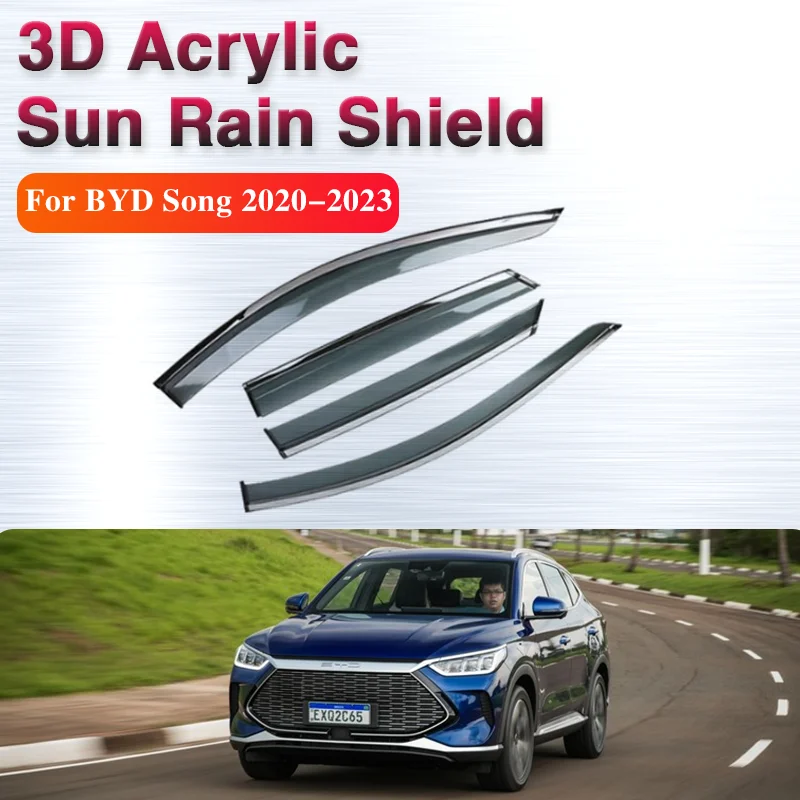 

Car Window Visor for BYD Atto 3 Yuan Plus Yuan 2021 2022 2023 Car Rain Protector Windows Sun Rain Visor Deflectors Accessories