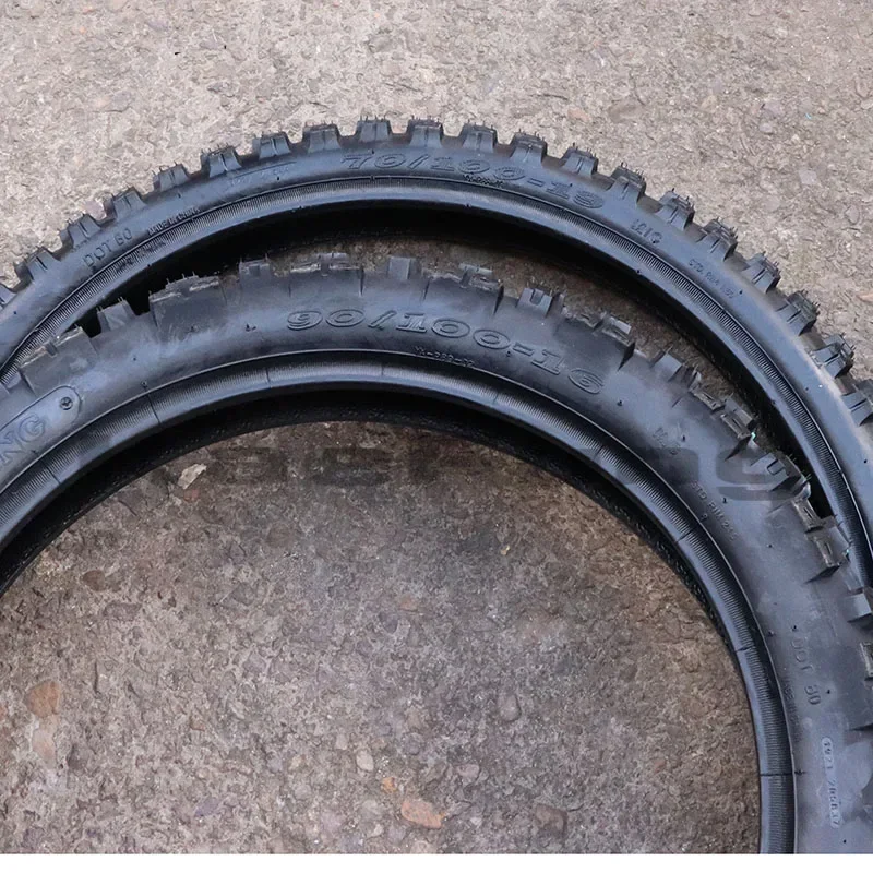 70 / 100-17-19 Rear 90 / 100-14-16 Inch Off-Road Tires with Tubes for Dirt Pit Bike Dirt Bike Motocross Front and Rear Wheels view 6