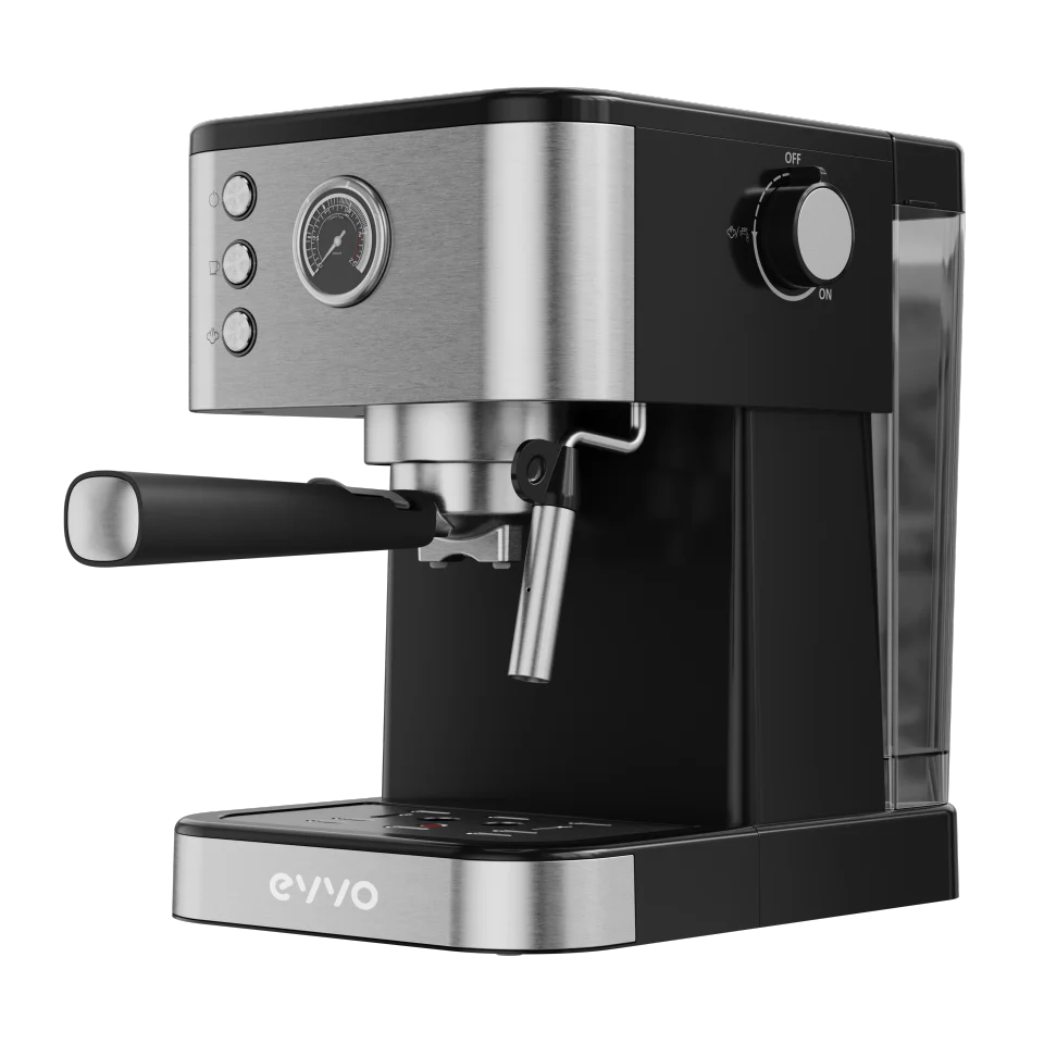 EVVO Cafetera Express Intensa 10, cuerpo de acero, 20 bares, Espressos y Capuccinos, 1350W, Depósito de 1,5 l