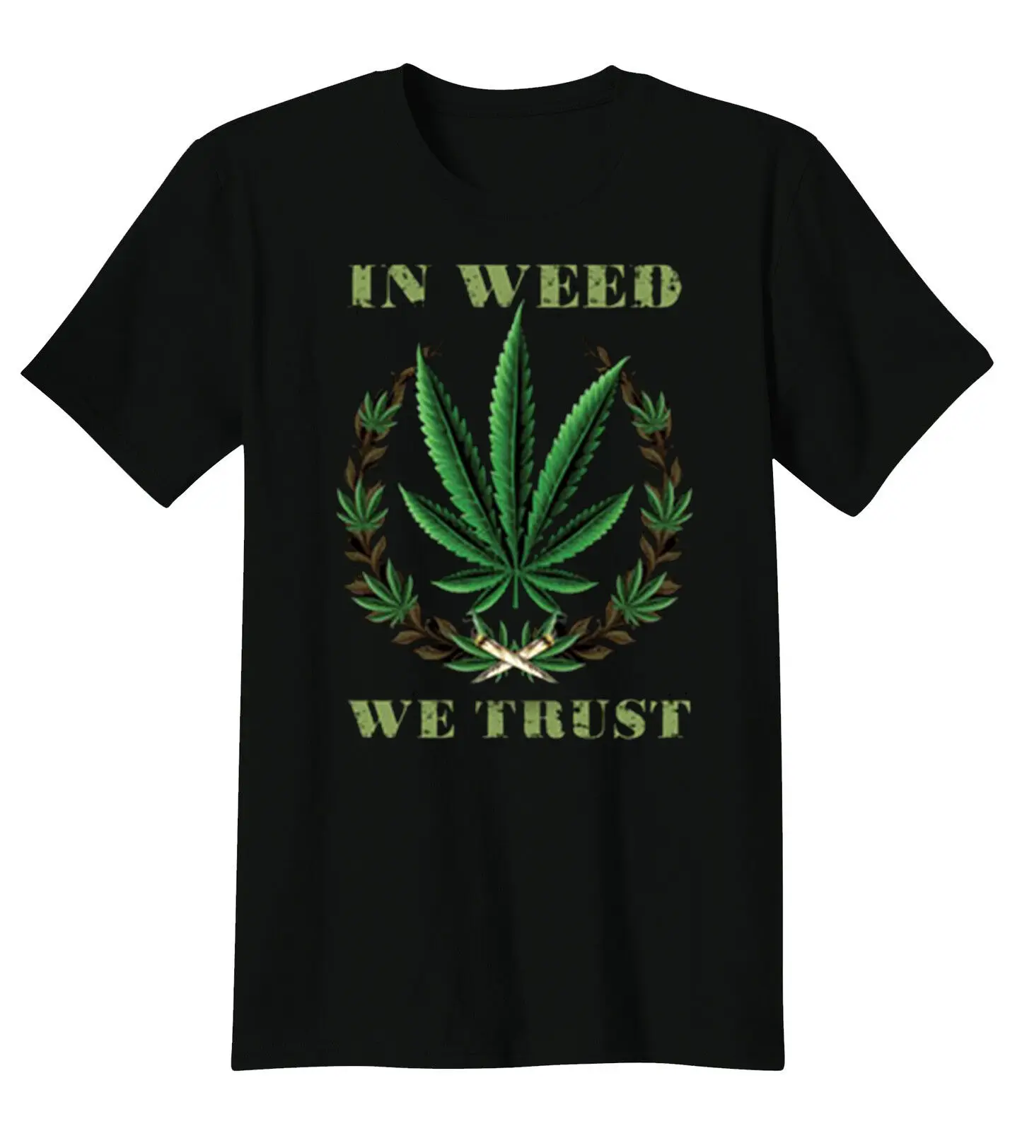 

In Weed We Trust Funny Marijuana 420 Kush Chronic Pot Lovers T Shirt New 100% Cotton Short Sleeve O-Neck T-shirt Casual Mens Top