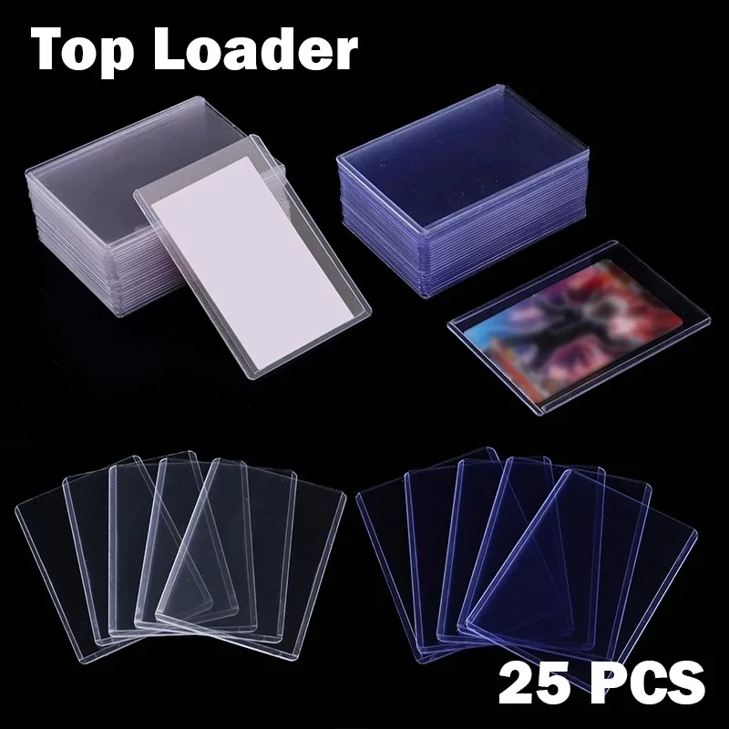 25/1 Uds 35PT Toploaders fundas para tarjetas comerciales para juegos cargador superior de PVC Protector de tarjetas de 3x4 "para juego de mesa cubierta de tarjetas deportivas