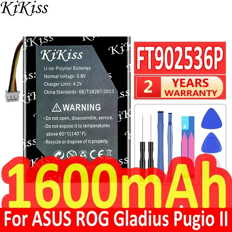 KiKiss Battery 1600mAh FT902536P (902536) For ASUS ROG Gladius Pugio II Wireless Mouse