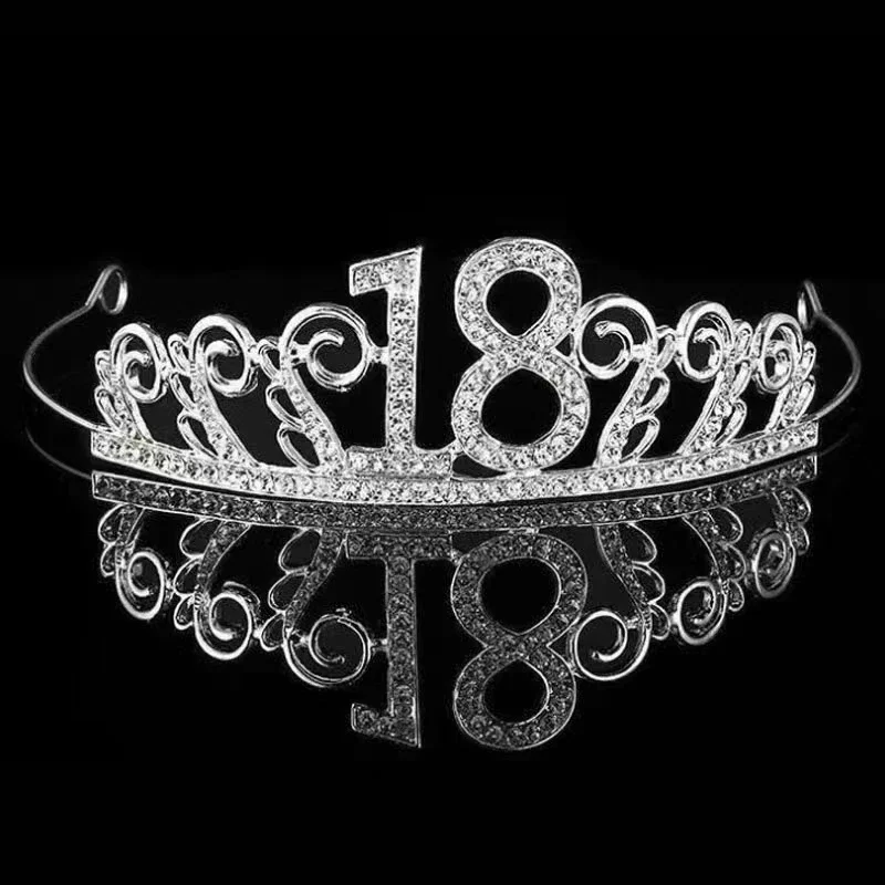 Bridel Crystal Crown for Women 18th Birthday Party Gold Silver Color Wedding Rhinestones Diadem Tiara Hair Jewelry Accessories