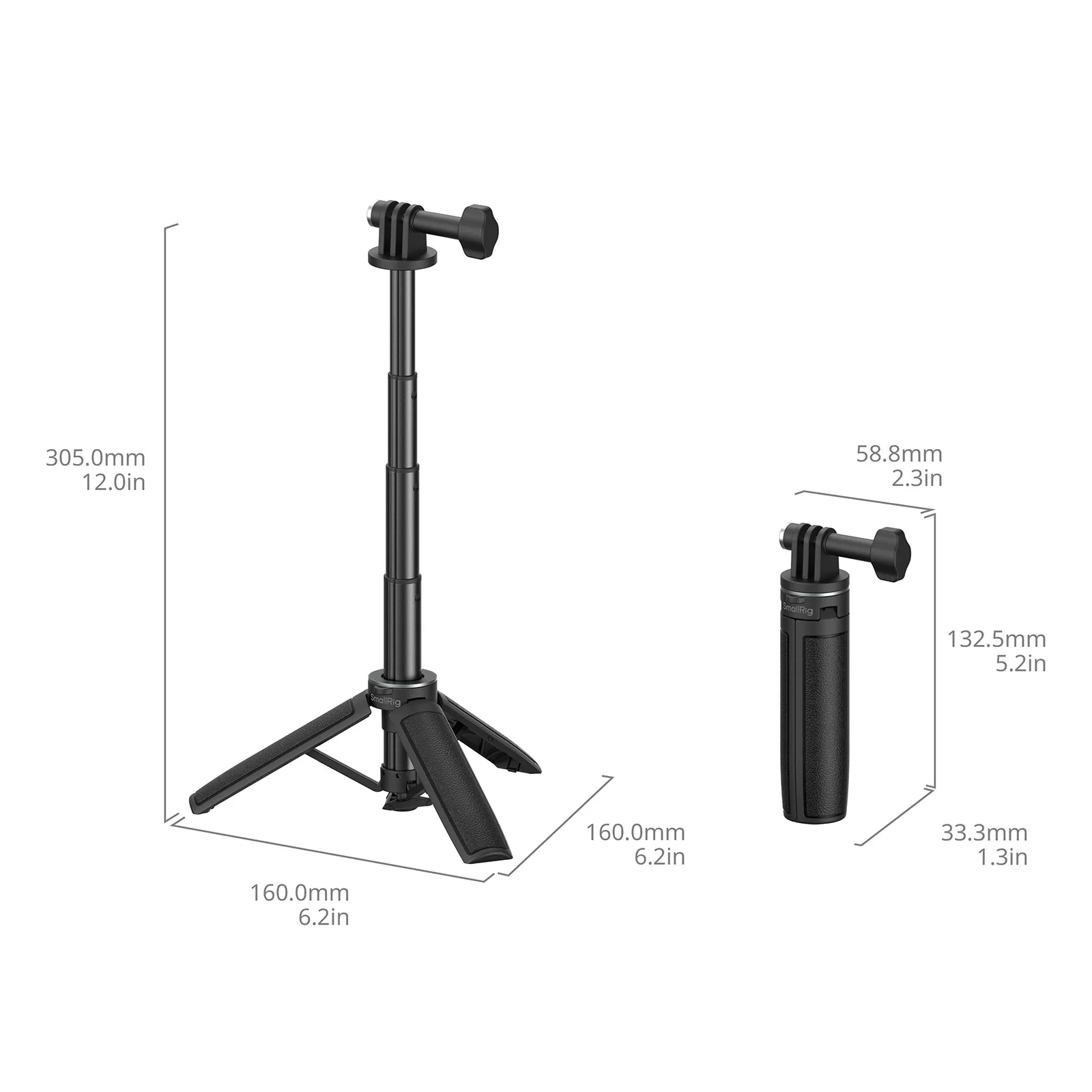 SmallRig 6148 Support 13 to 30.5cm Tabletop Tripod Quick-Deploy Base Versatile Shooting for Video Recording Outdoor Selfstick