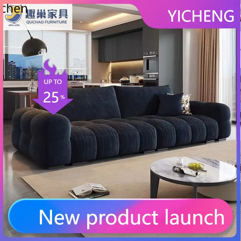 

LYY Cream Style Sofa Minimalist Detachable Washable Straight Row Combination Fabric Sofa