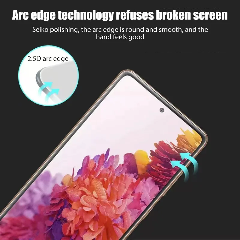 4PCS Full Cover Protective Glass for Samsung A73 A53 A33 A23 A13 5G A04S A03S Screen Protector for Samsung S20 S21 FE 5G M21 M31