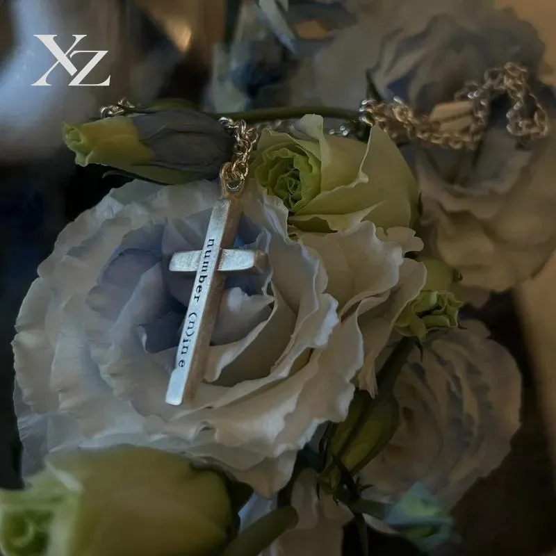 High Quality Miyashita Kiyoshita Cross Slogan Sparse Necklace