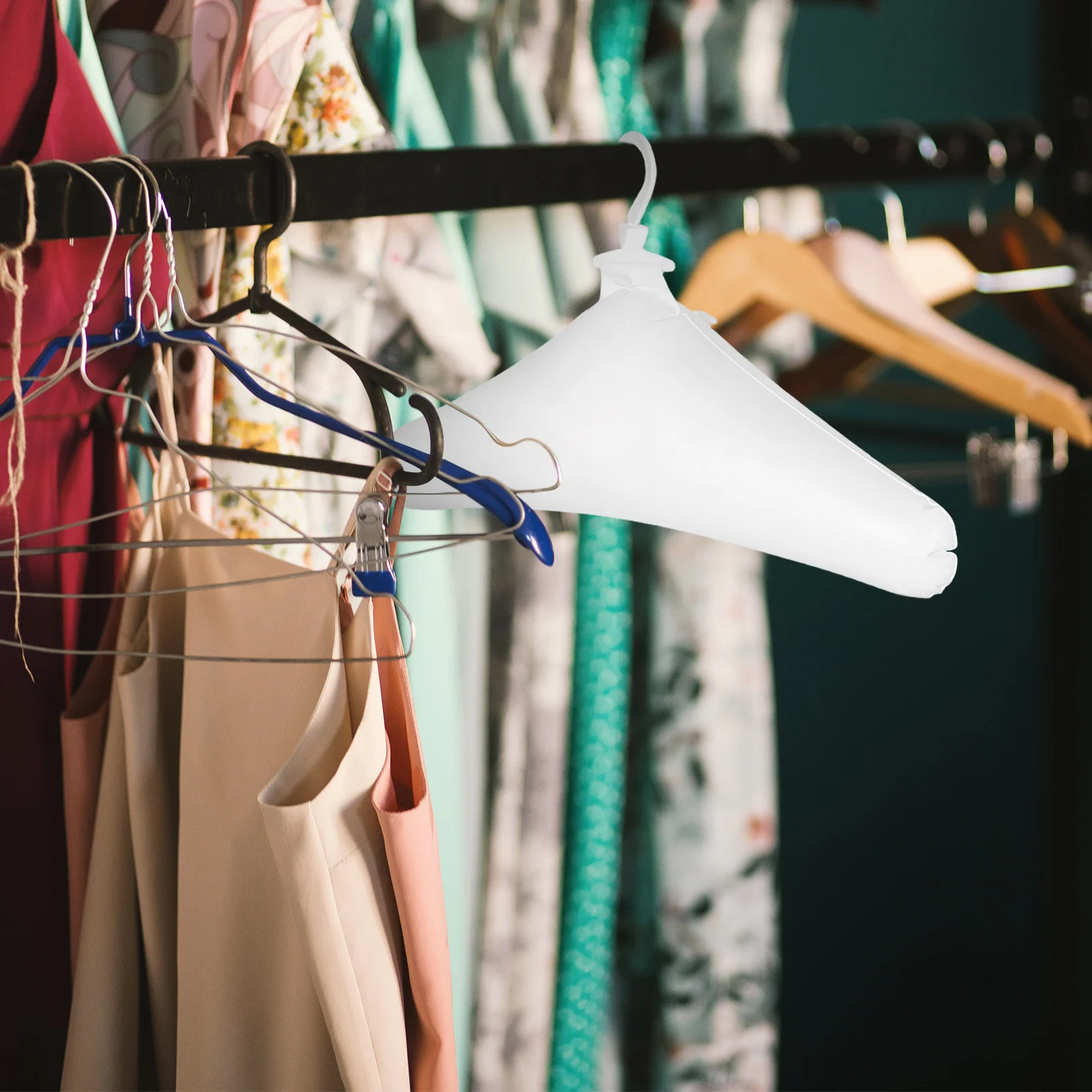 

3Pcs Inflatable Hangers Foldable Portable Drying Clothes Travel Prevents Wrinkles Multifunctional Space Saving Organizer