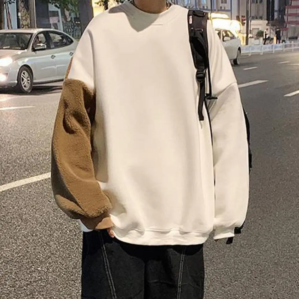 

Bear Pattern Sweatshirt Cozy Cartoon Bear Couple Sweatshirts Oversized Warm Casual Winter Tops Woman Clothing for Men