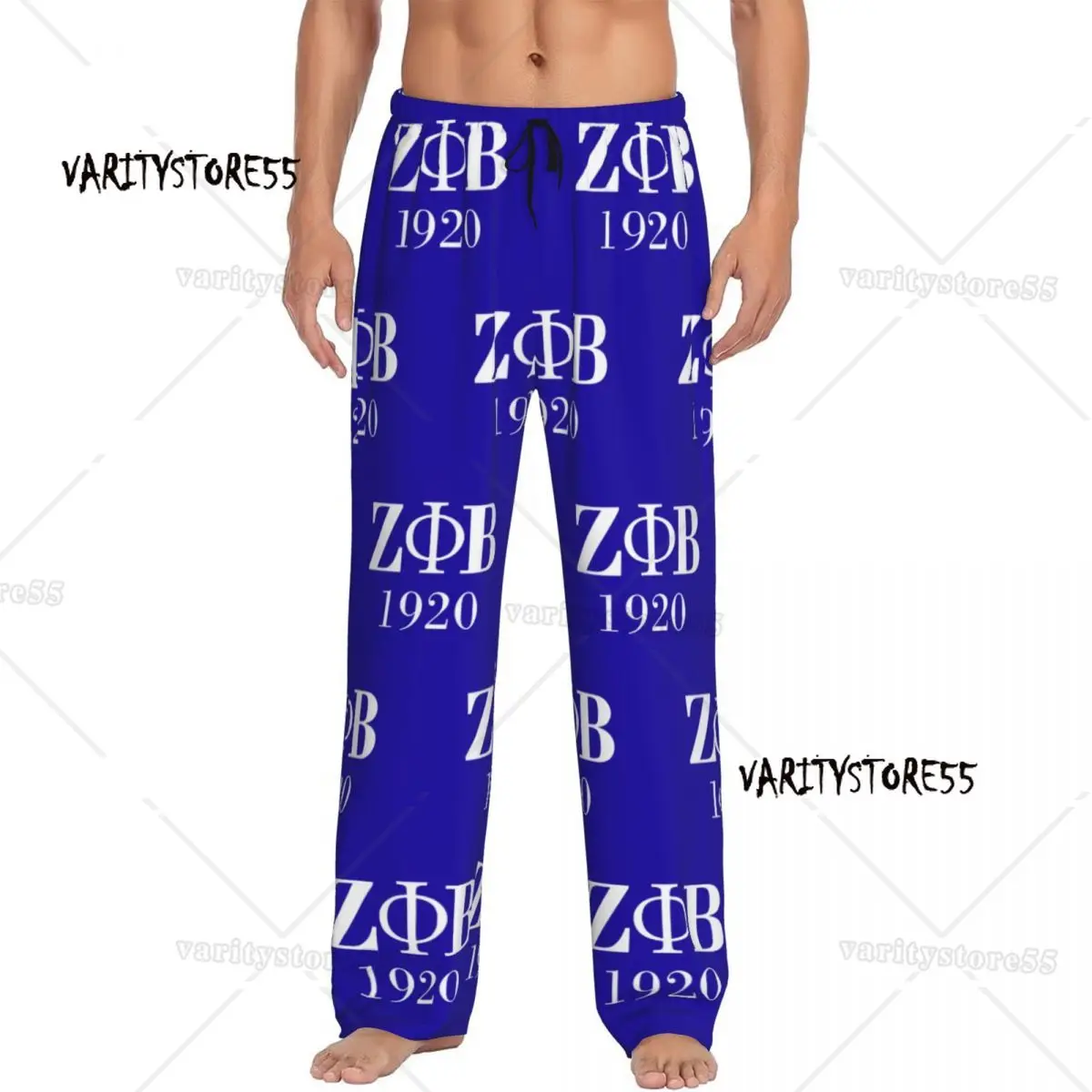 

Мужские пижамные штаны с логотипом Zeta Phi Beta Sorority на заказ, одежда для сна с греческой буквой 1920, одежда для сна с карманами