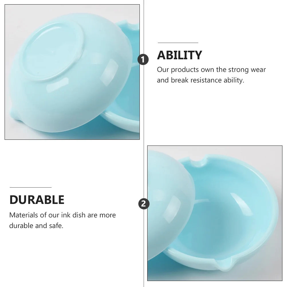 Ink Tray Delicate Plate Chinese Painting Dish Calligraphy Inkwell Plastic Sturdy Drawing Multifunctional