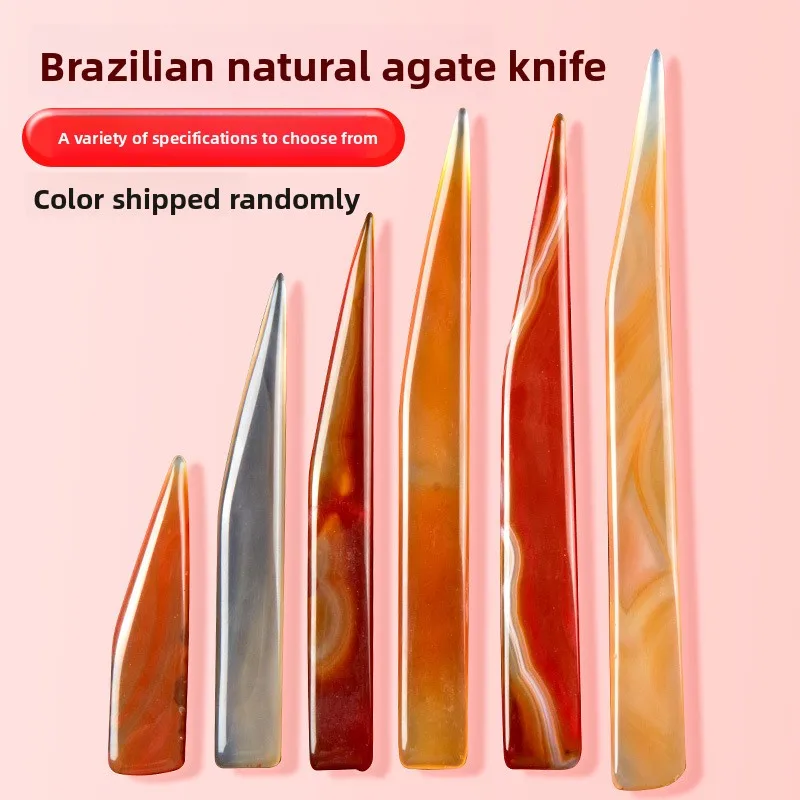 1pc Natural Agate Knife Burnisher 7-18cm Jewelry Polishing Tool for Gold Silver Copper Rings Bracelets Versatile Burnishing Tool