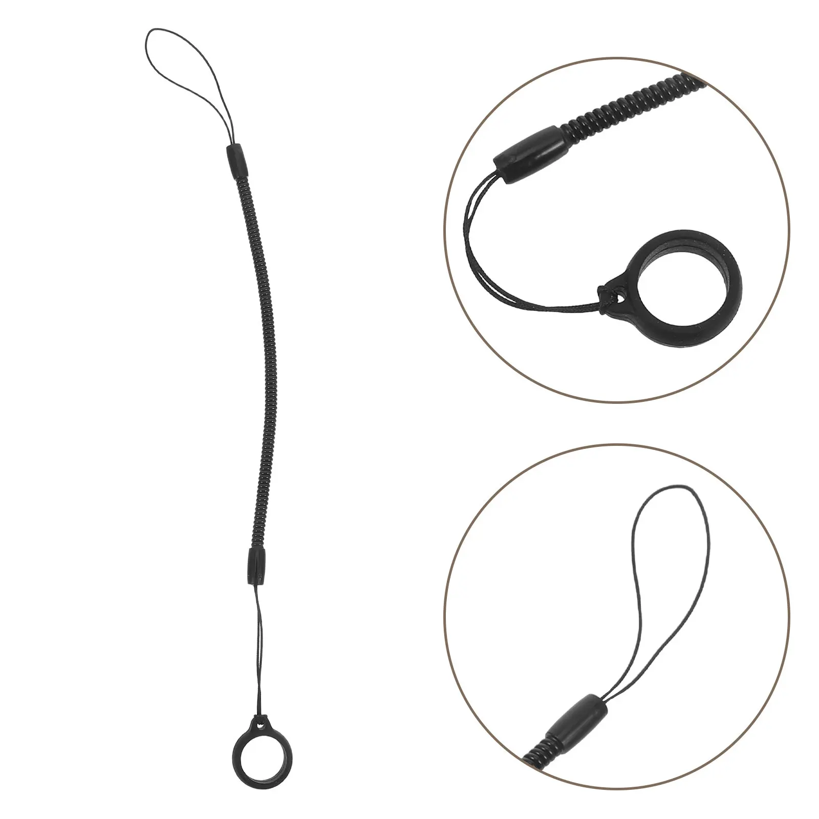 

8Pcs Stylus Pen Anti-Lost Lanyard Coil Elastic Leash Spring Rope Classic Black Pen Holder Clip for Tablet Touchscreen Clipboard