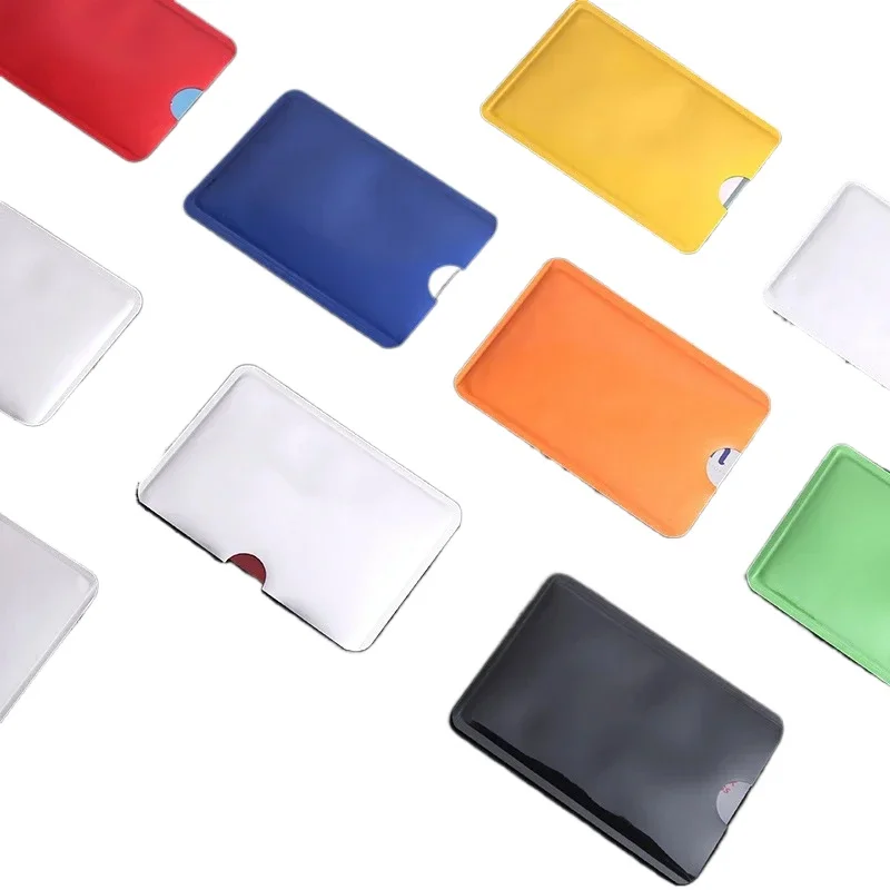 10Pcs Color RFID Blocking Credit Bank Card Sleeves Protector Aluminum Foil Anti-Scan Card Holder Access Control Card Keeper Case