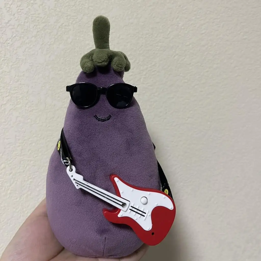 For Jellycat 17cm eggplant sunglasses guitar rock wear baby clothes accessories eggplant total summer travel match