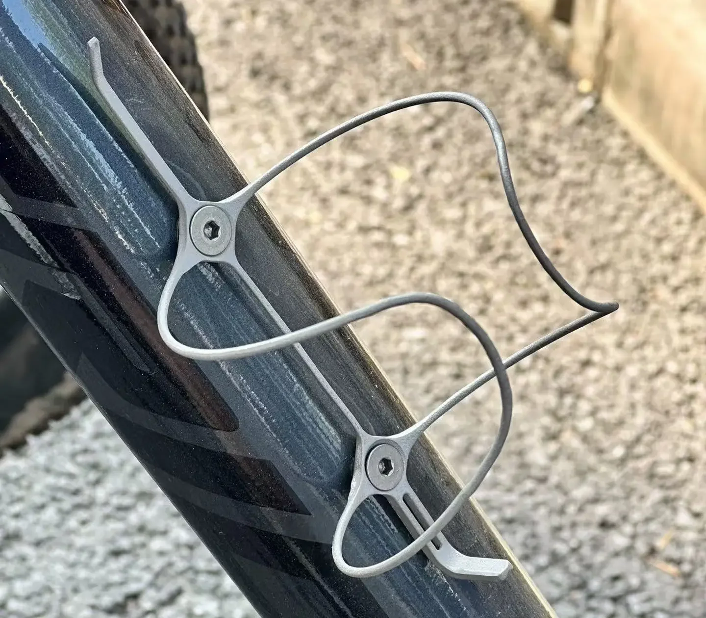 Customizable 3D Printed Titanium Water Bottle Mount Cycling Accessory for Riding Bicycle