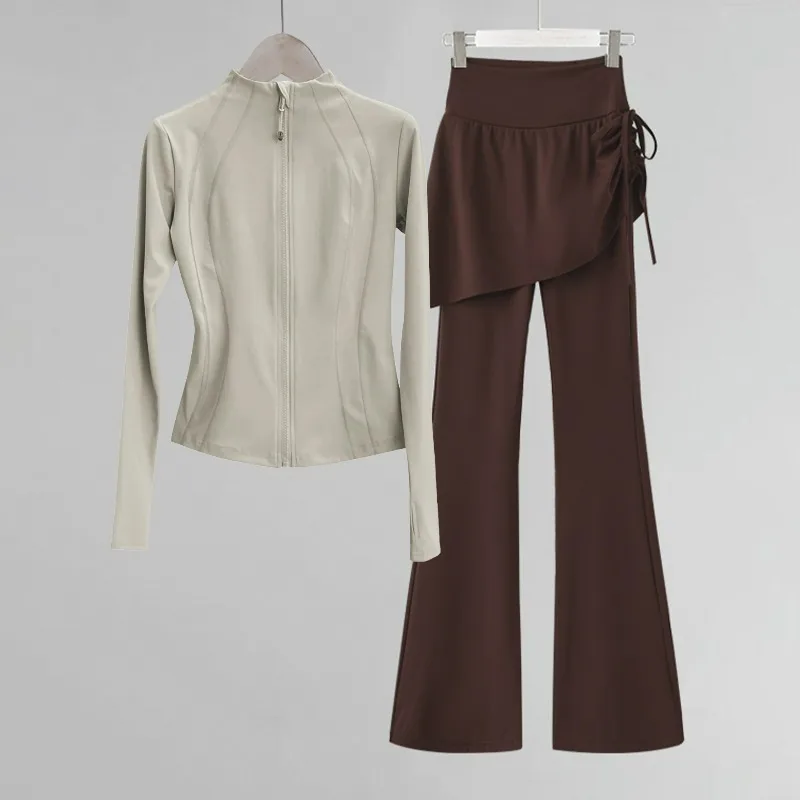 

Новая одежда для йоги, женская модная куртка, тонкий воротник-стойка, тренировочная одежда для бега, фитнеса, одежда для альпинизма, повседневный костюм