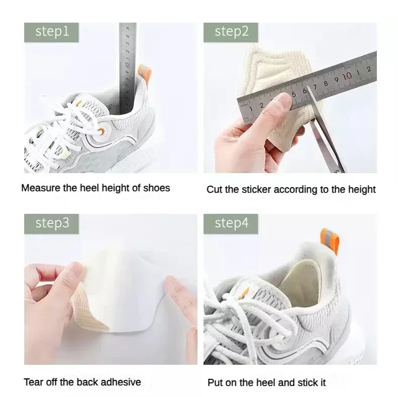 2/4/6PCS Heel Insoles for Shoes Patch Heel Pads for Sport Shoes Adjustable Size Feet Pad Insole Shoe Heel Protector Back Sticker