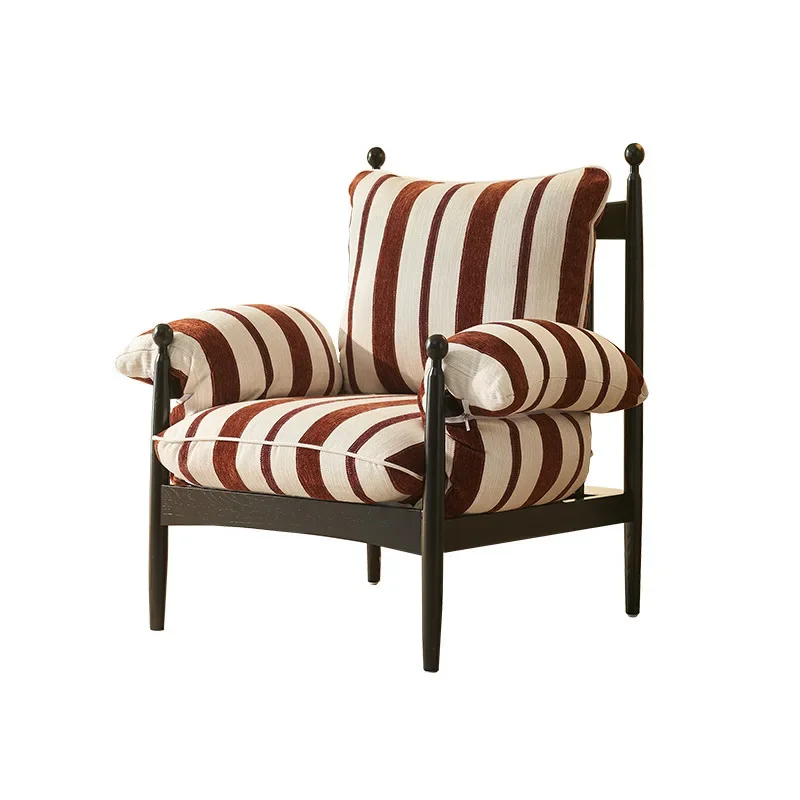 كرسي أريكة تشيوو الفرنسي القديم لغرفة المعيشة والمنزل وابي كرسي أريكة فردي للسرير والإفطار والشرفة والمقهى كرسي من الخشب الصلب