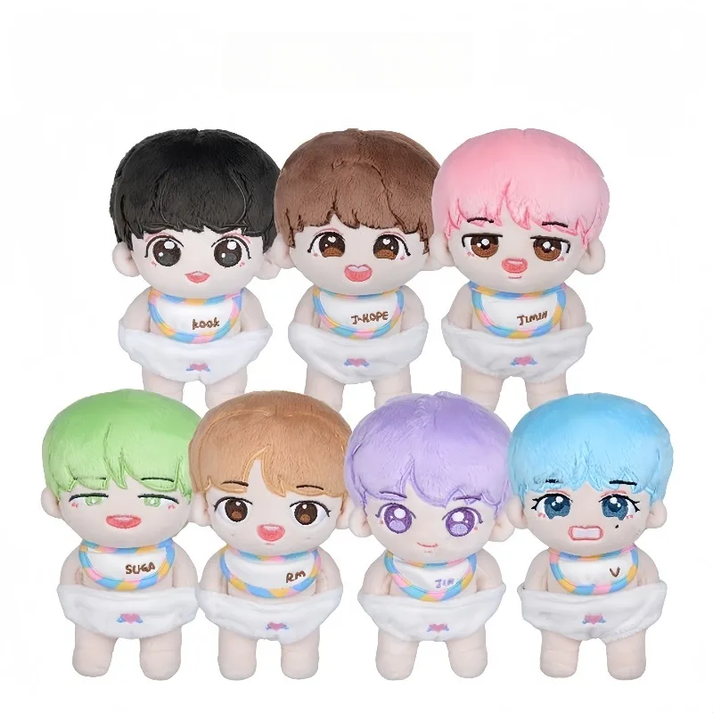 

New 15cm BT21 Cotton Doll Cooky Koya RJ One-Piece Suit Plush Toy Sofa Pillow Tata Toy Figurine Decorative Packaging School Gift
