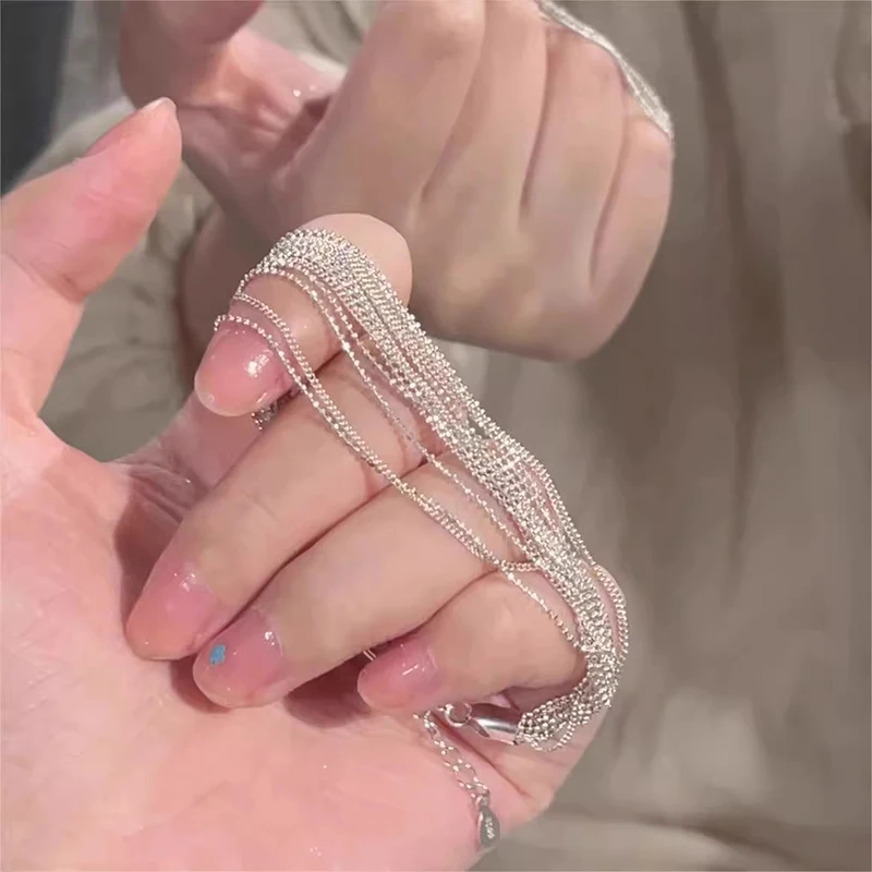 Christmas Gift 925 Sterling Silver Multi-Layer Starry Sky Sparkling Bracelet Light Luxury Sweet Beauty Birthday Jewelry