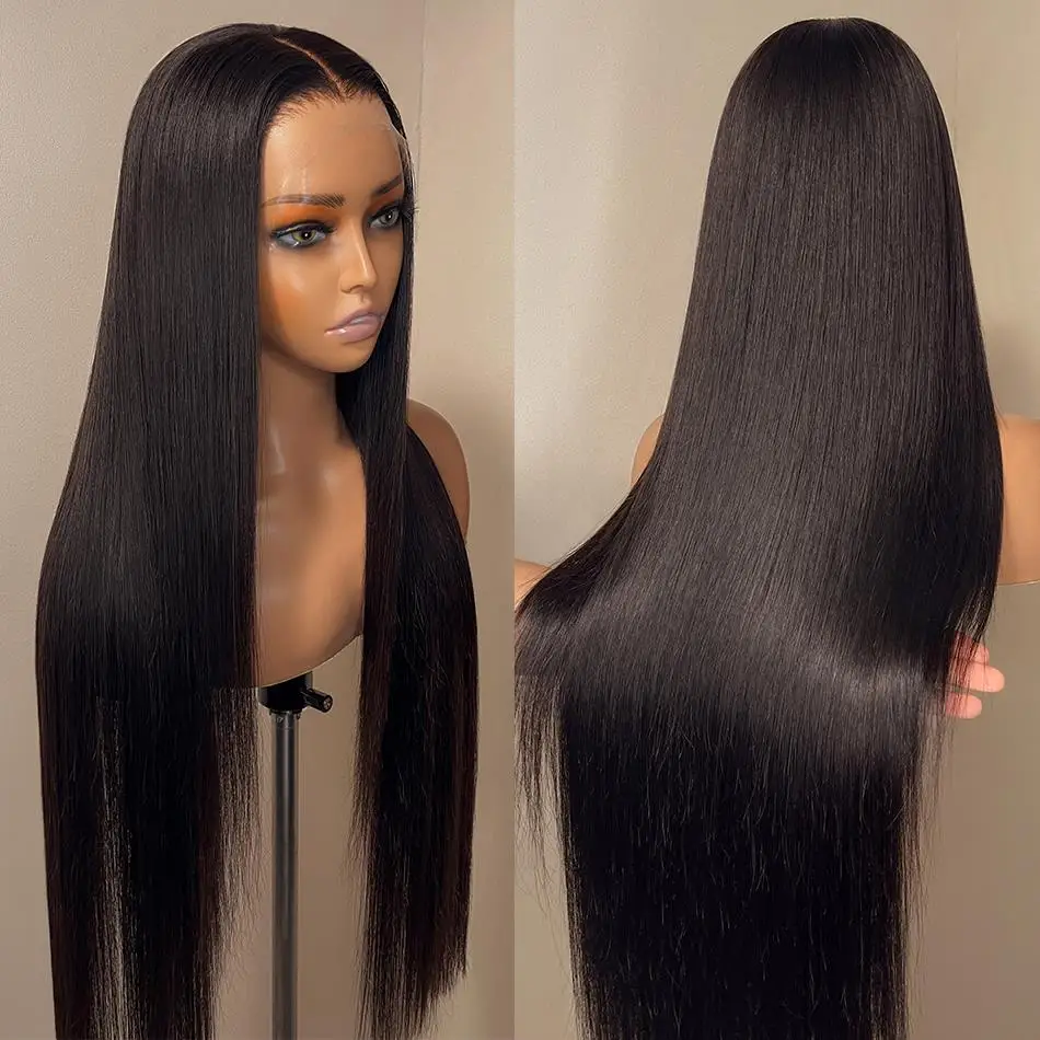 13x4 13x6 Bone Straight HD Transparent Lace Front Human Hair Wig 30 Inch Pre Plucked Lace Frontal Wigs