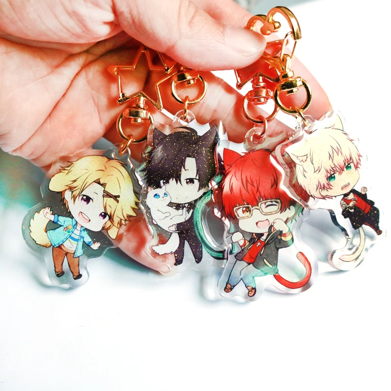 Personalized Keychains Designer Custom Cartoon Llavero Key Chain Photo Customized Anime Charms Hologram Clear Acrylic Key Rings