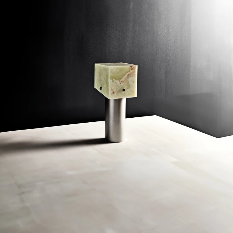 

Natural marble bedroom desk lamp retro modern hotel front desk living room study desk