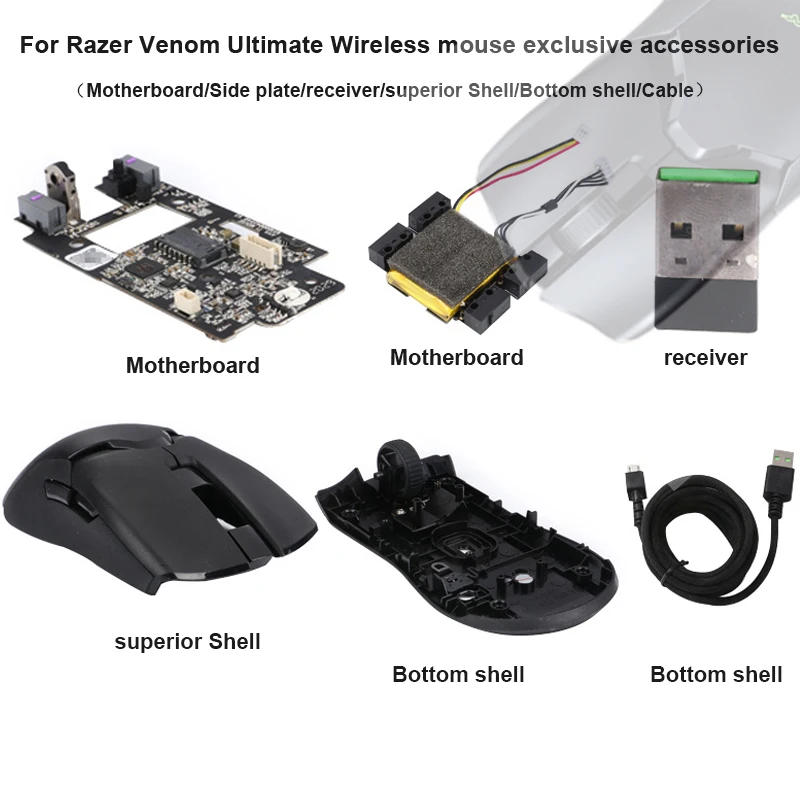 Replacement Parts for Razer Viper Ultimate Edition Mouse Battery Motherboard Receiver Roller Cable Side plate Charging Board