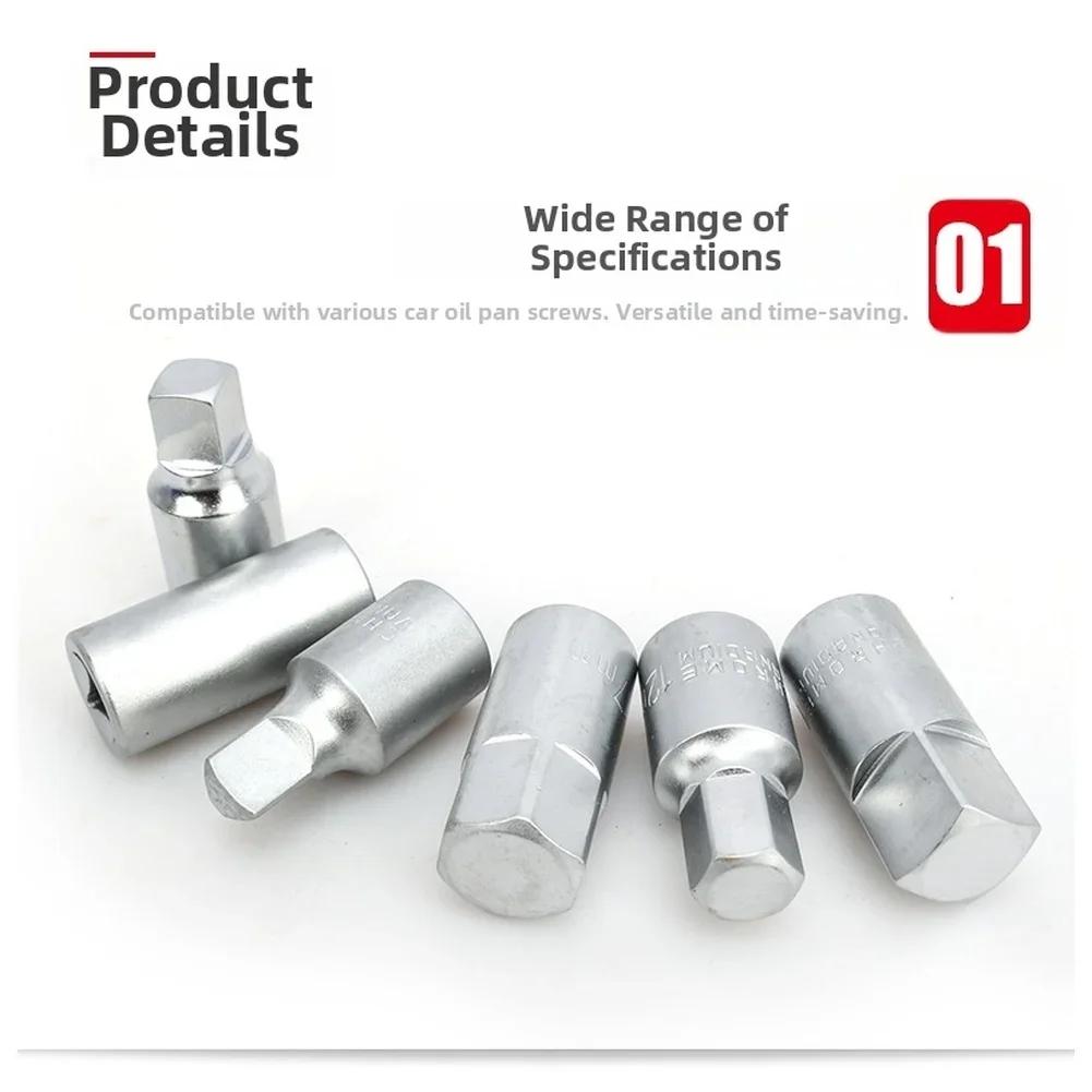 18 Piece Drain Connector Wrench Kit Made from Steel with Hex Square Triangle Bits for Reliable Automotive Service