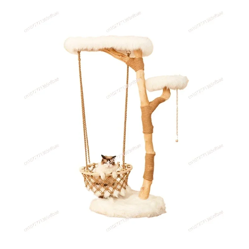 Climbing Frame Cat Villa Handmade Solid Wood Large Tree Cradle Jumping Platform Supplies Cat Toys