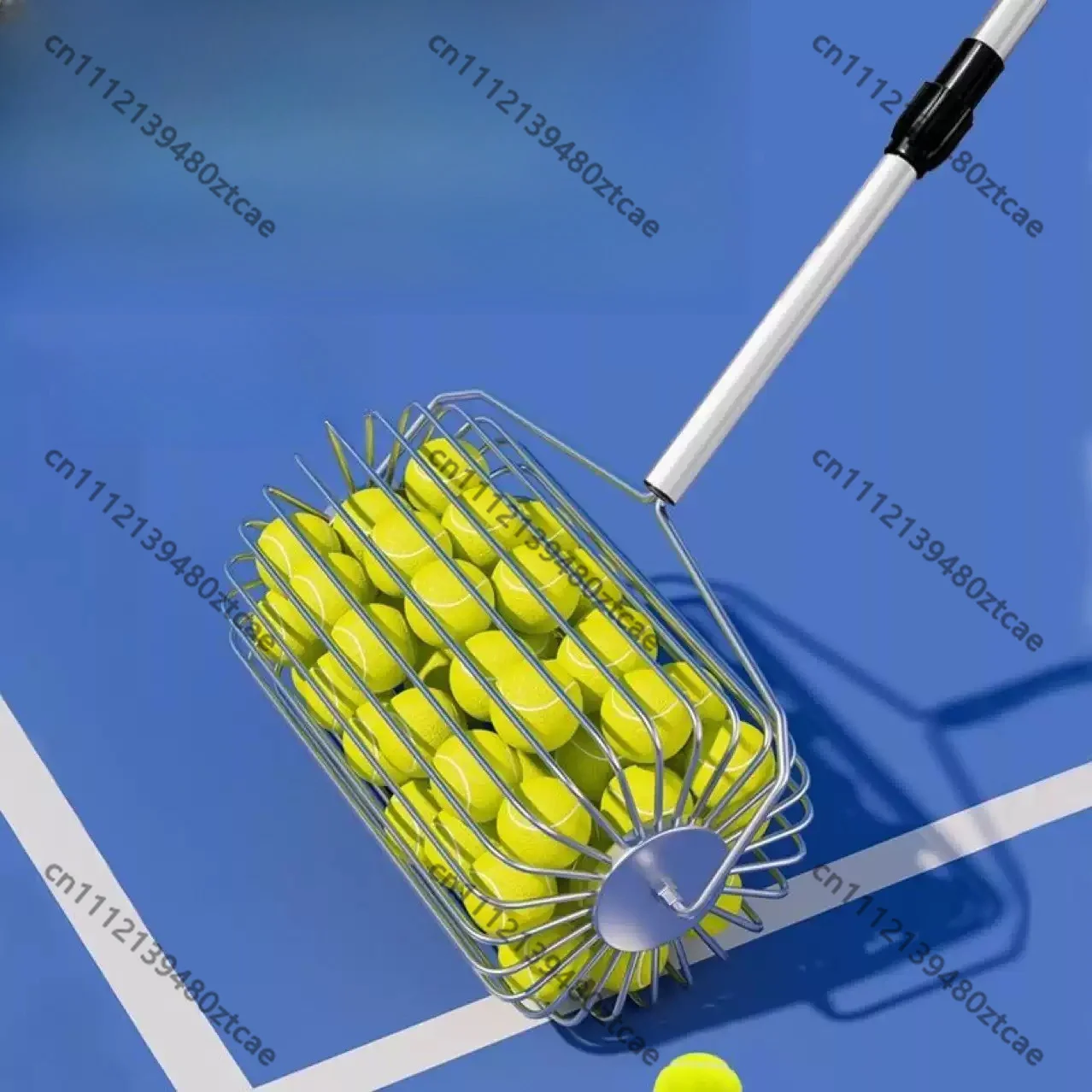 Portable Roller Tennis Ball Picker Basket Automatic Tennis Ball Collector Tennis Training Court Sports Accessory