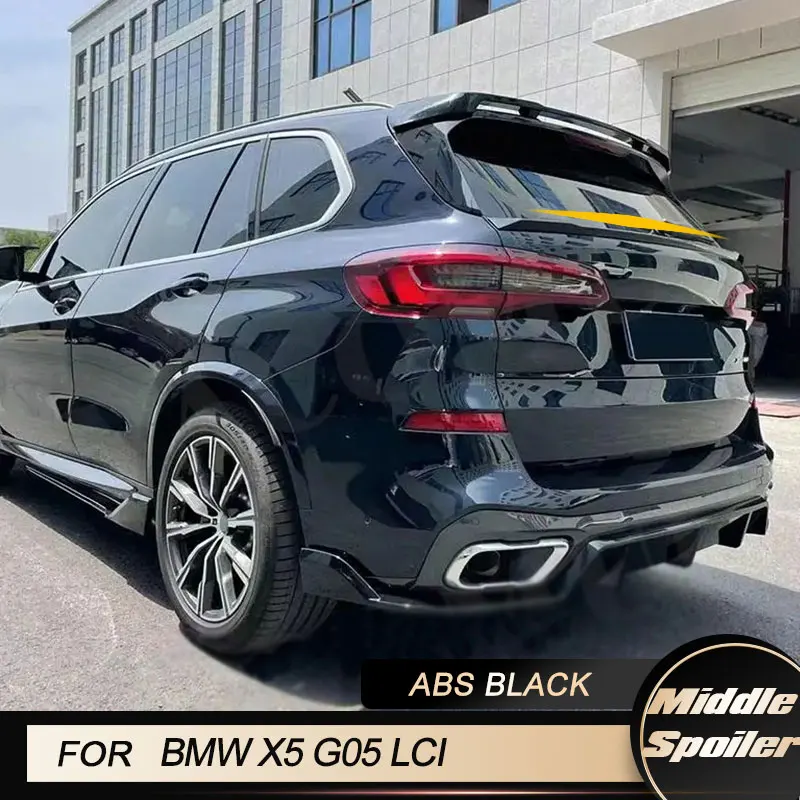 

Автомобильный задний багажник Средний спойлер Крылья для BMW X5 G05 LCI M Sport 2024 гонки Задняя Крышка багажника крыло губы корпус наборы ABS блеск черный