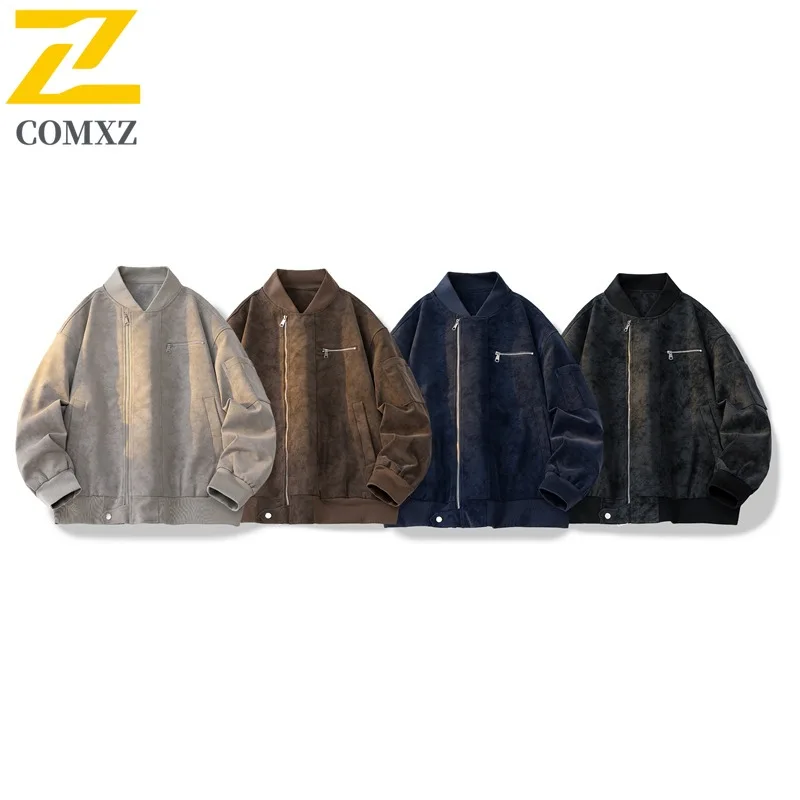 

COMXZ кожаные куртки высокого качества водонепроницаемые ретро однотонные дорожные рабочие байкерские куртки износостойкое походное пальто мужская одежда