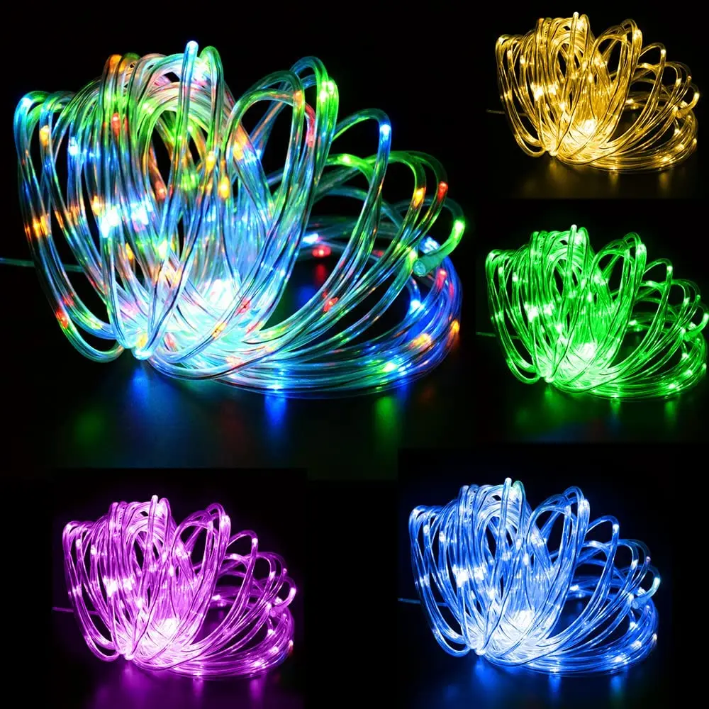 Decoração do jardim ao ar livre luzes tubo com controle remoto winkle firefly lâmpadas interior ao ar livre para festa de casamento em casa jardim acampamento deco