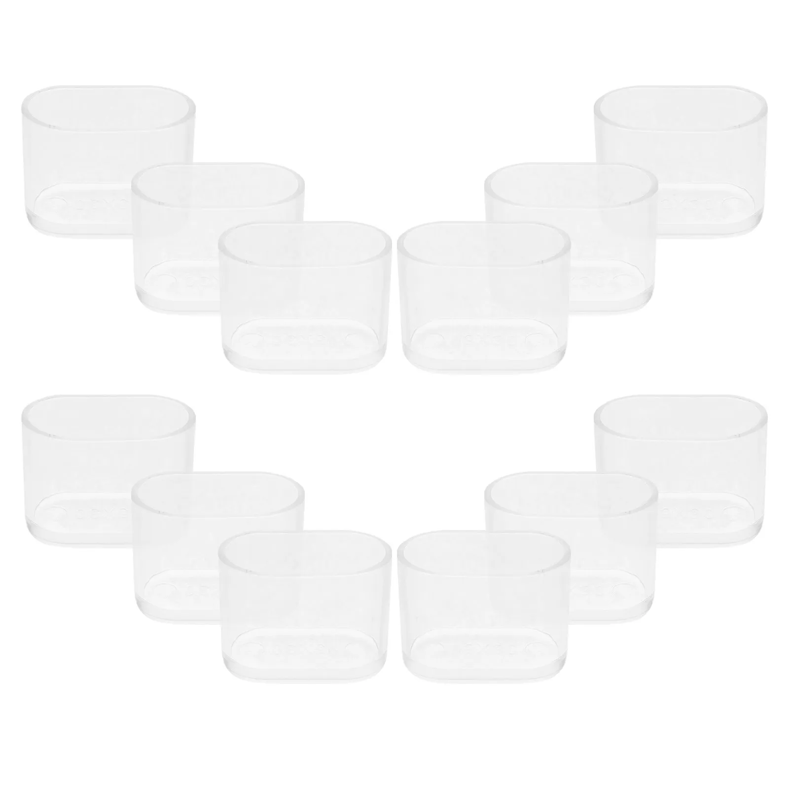 16Pcs Transparent Oval Chair Leg Caps Anti Slip Furniture Floor Protectors for Hardwood Floors Plastic Pads Chair Leg Caps
