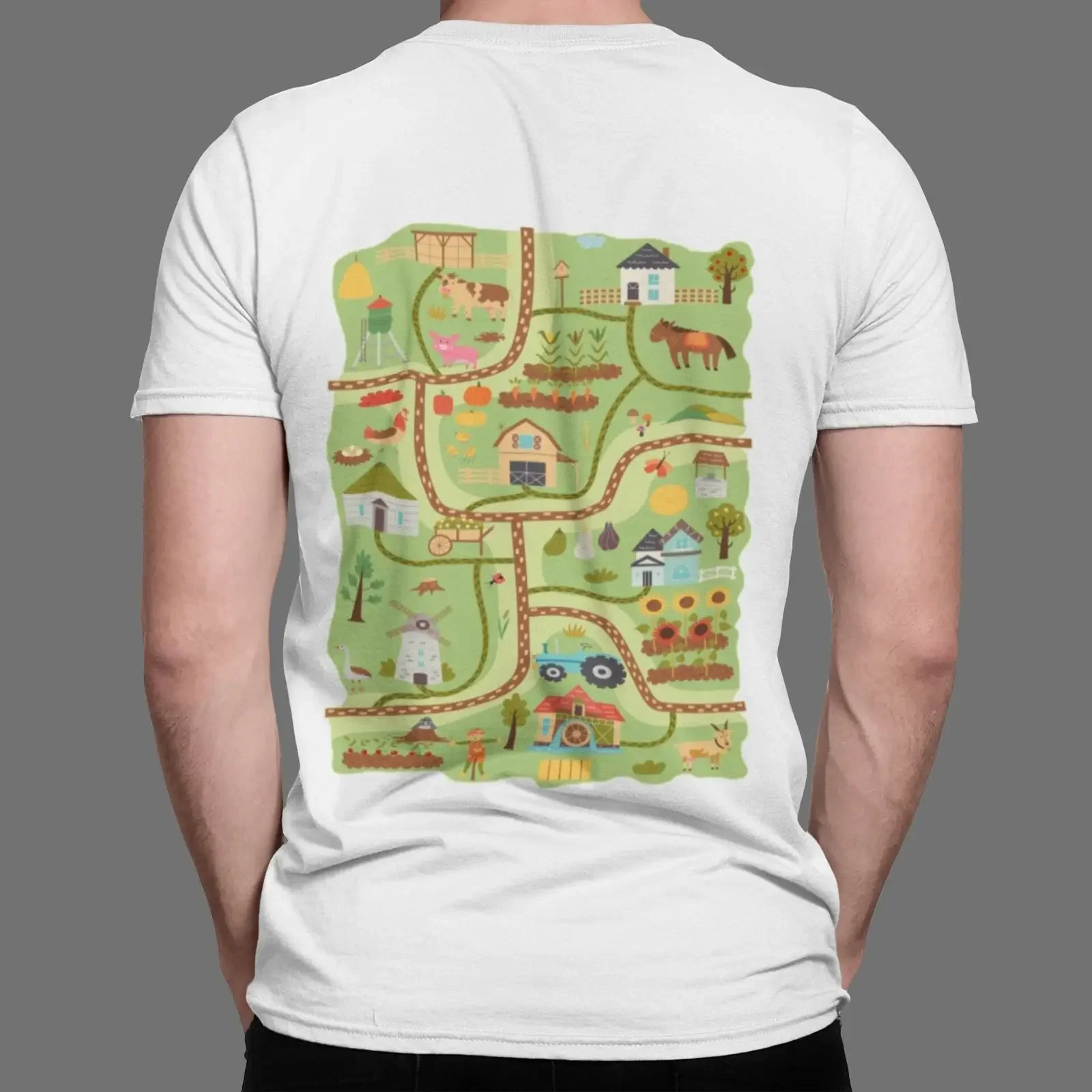 Farm Play Road Dad T Shirt Interactive PlaymaT Father's Day  vintage Washed Comfortable streetwear Slightly